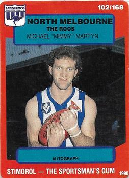 1990 AFL Scanlens Stimorol #102 Michael Martyn Front